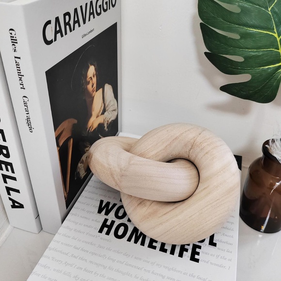 Round Wood Knot Decor,2-Link Wood Chain Link Decor,Natural Wood Chain Link Decor - Picture 4 of 4